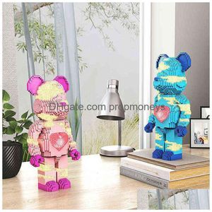 Blocs JK Net Red Love Violent Bear Series Assembler des blocs de construction Modèle de jouet Briques avec ensemble d'éclairage Anti Jouets pour enfants Cadeau G220524 Dhnil