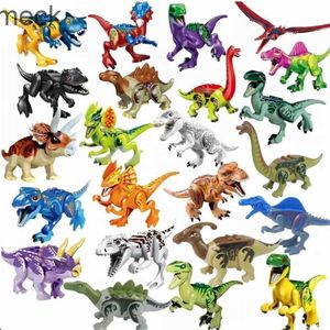 Bloques de construcción de dinosaurios jurásicos Indominus Rex DIY Tyrannosaurus figuras de acción en miniatura juguetes para niños regalos de animales