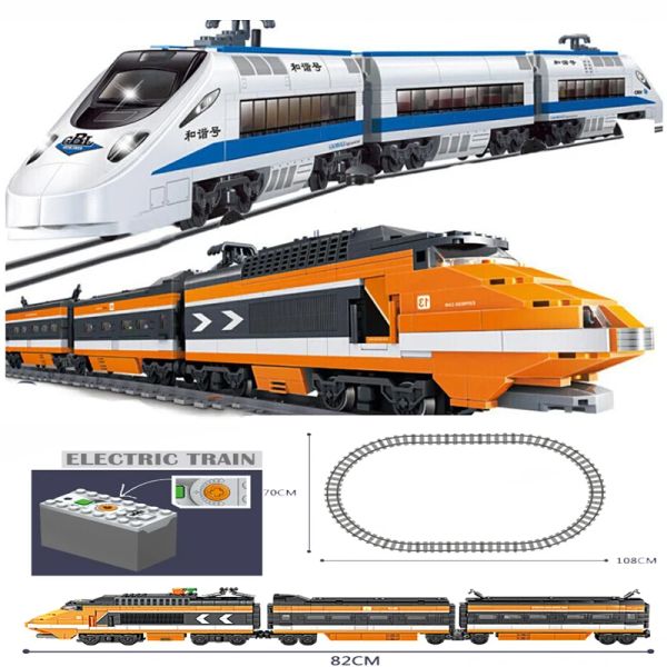 Bloques Kazi Hightech Batería eléctrica eléctrica Classic Train City Motor Building Blocks Bricks Boys Toys for Kids