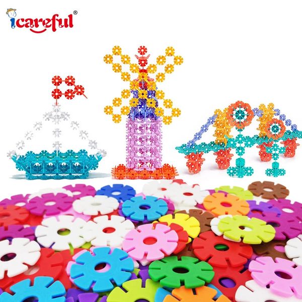 Blocs Jouets pour enfants Blocs de construction de flocon de neige Ensemble de jouets à vapeur éducatifs précoces Assemblage de pièces de bricolage Puzzle Grand trou rond Cadeau 50Pc 231114