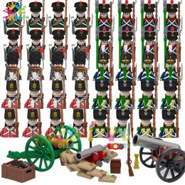 Blokkeert Kids Toys Napoleontische oorlogen Bouwstenen WW2 Soldaten Mini Actie Figuren Pruisisch infanterie Toys For Boys Christmas Gifts