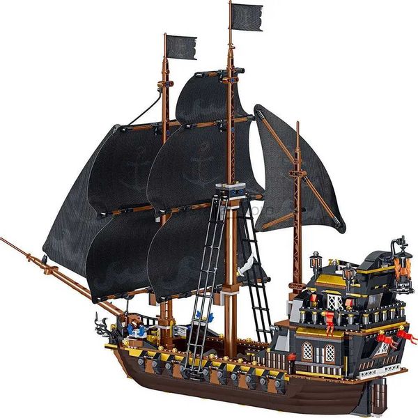 Bloqueos Toyadores para niños Barco Pirata Modelo Moc Ladrillos El Eternity Pirates Boats Building Blocks Ideas Series Boat Bricks Boys Birthday Gifts 240120