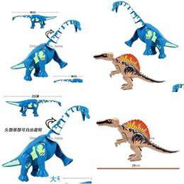 Blocs Grande taille Jurassic Brachiosaurus Spinosaurus Dinosaures Building Action Figure Block Toy Modèles Enfants Jouets Cadeaux Drop Deli Dhkoj