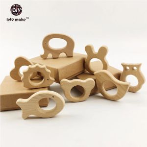 Blokken laten we 8 stks houten charmes kinderziektes babyhouder speelgoed diy accessoires verpleegkundigen cadeaus houten kauwdouche geschenken melktanden