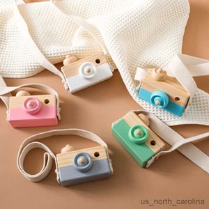 Blokken Let'S Maken Houten Babyspeelgoed Mode Camera Houten Hangers Speelgoed voor kinderen Houten Diy Present Gift Babyblok R230907