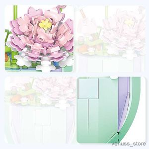 Blocs Fleur De Lotus Bloc De Construction Brique Bouquet Éternel Modèle Assemblage En Plastique Plante Décoration Jouet Éducatif Pour Enfants Cadeau D'anniversaire R230701