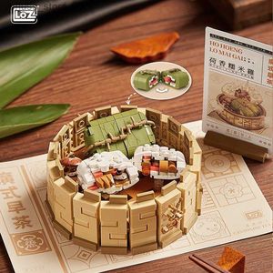 Blokken Loz Kantonese Verfrissingen Zongzi Kleefrijst Kip Dim Sum Bouwsteen Diy Chinese Traditionele Voedsel Speelgoed Voor Kinderen Geschenken R231208