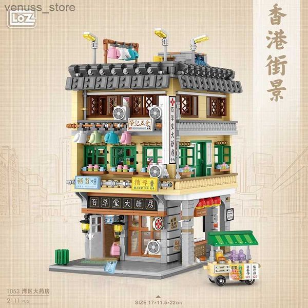 Blocs Loz créatif Mini bloc de construction modulaire Hong Kong rue vue coin bâtiment Commercial assemblage jouets pour enfants cadeaux pour adultes R231208