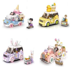 Blokken Loz Mini Building Blocks Street Block Diy Assemblage Puzzel speelgoed Schattige Auto Model Girls Decoration cadeau 4207 4208 4209 4210