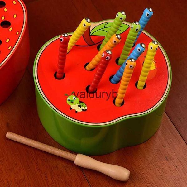 Bloques Imán Fresa Captura Gusanos Juego de pesca para niños Magnético Catng Caterpillar Montessori Juguetes educativos Bebé Giftvaiduryb