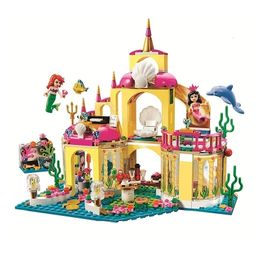 Bloques sirena submarino edificio ladrillos conjunto princesa modelo con figuras 41063 juguetes para niños regalo Compatible amigos 231114