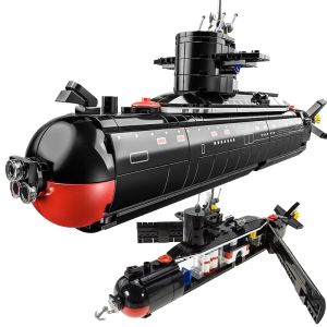 Blokkeert Militair 094 Submarine Army Bouwstenen Navy Strategisch oorlogsschip Nucleair Model Wapen Schip Bakstenen Kerstspeelgoed voor jongensgeschenk