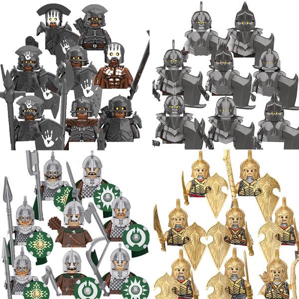 Bloques de construcción militar Bloques Medieval World Science Fiction Solider Figuras Regalos Escudos de armas Celmets Equipo Mini ladrillos MOC