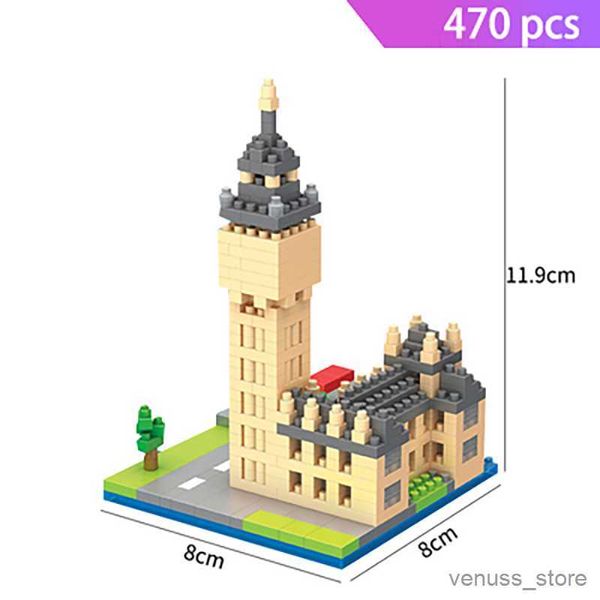 Blocs Mini blocs d'architecture kits de construction de modèles tour de Pise penchée grands ensembles d'experts micro R230701