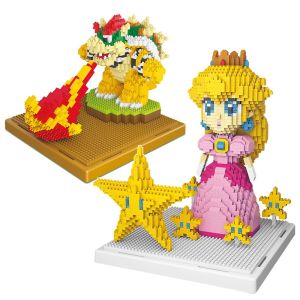 Blocks Mini Block Anime King Bowser Modèle Princesse Peach Building Bricks Kids Toys Yoshi Figures d'enchères Enfants Cadeaux de Noël 2508