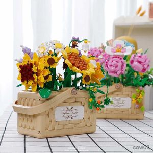 Blocs Mini Bonsaï Blocs De Construction Fleur DIY Plante Verte Bouquet En Pot Modèle Fleur Bloc Décoration De La Maison Fille Cadeau Jouets Pour Enfants R230718