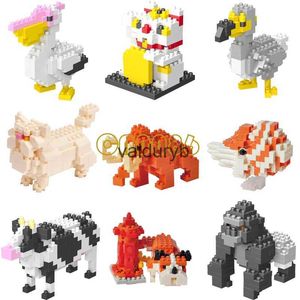 Bloques Mini bloques de construcción diamante Animal modelo bolsa ladrillos perro gato alce pez serie juguetes para niños regalos B24-D15vaiduryb