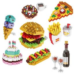 Blocs Mini blocs de construction nourriture restauration rapide modèle 3D briques bricolage Burger frites vin Miniature particules Puzzle enfants assemblage jouet cadeauxvaiduryb