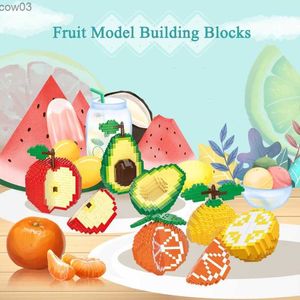Blocs Mini blocs de construction citron Orange Fruit modèle bricolage assemblé blocs de construction jouet éducatif pour enfants boîte-cadeau R231020