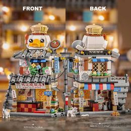 Blokken mini Chinese stijl Food Shop Stall Store Street View Bouwstenen Hong Kong Snack Bar Assemble B Toys Gift For Kids Girl R230817