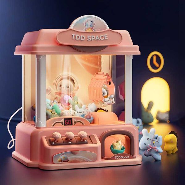 Bloques Mini Garra Máquina Juguetes para niños DIY Máquinas de muñecas automáticas Juego con monedas Juego Garra Grúa con música Niños Año Nuevo GiftJ230210
