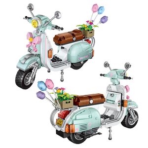 Blocs Mini moto modèle bâtiment bricolage créatif ville assemblée vitesse hors route véhicule ensemble ornements garçon cadeau jouets pour enfants 220902