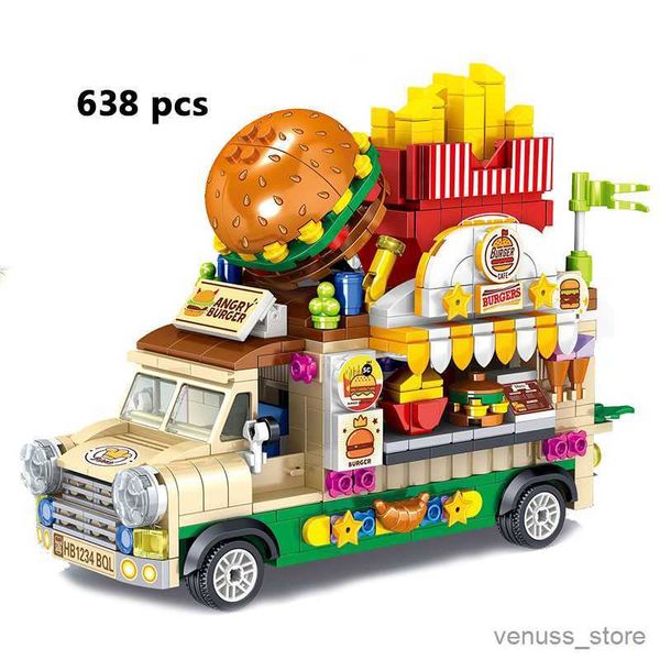 Bloques Mini piezas City Outing Bus Compatible Friends Camper Camping Car Princess Model Building Blocks Sets Juguetes para niñas R230701