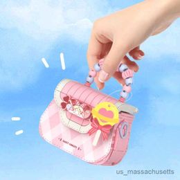 Blocs Mini sac à main mignon Creative Foldable Handable Street View Antistress Puzzle Cartoon Block Gift For Girls Birthday R230817