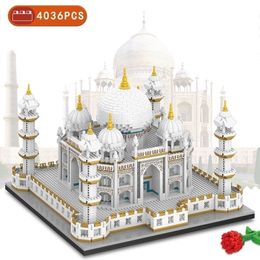Blokken MOC 4036 PCS City Mini Bricks Taj Mahal Wereldberoemde Architectuur Micro Model India Building Creatieve Sets Kinderen Speelgoed 230731
