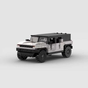 Blokken MOC-92752 SUV GMC Hummer EV racesportwagen Voertuigsnelheid Kampioen Racer Bouwstenen Baksteen Creatief Garagespeelgoed 240120