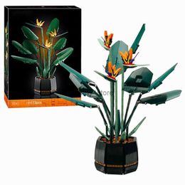 Blokken Moc Boeket Paradijsvogel blok bloem Orchidee Ingemaakte bouwstenen FIT voor 10289 Romantische Kit Assembly Bricks Toy girl giftL240118