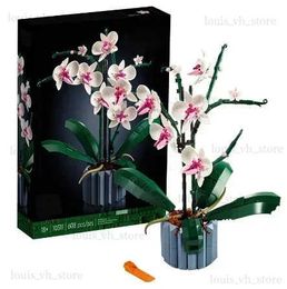 Blocs Moc Bouquet Orchid Block Flower S plantes de construction en pot