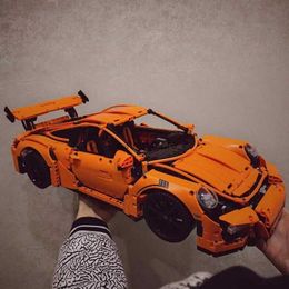 Blocs MOC Bricks 911 GT3 RS, voiture technique compatible 42056, jouets pour garçons, cadeaux pour enfants, Kits de construction de modèles pour adultes L240118