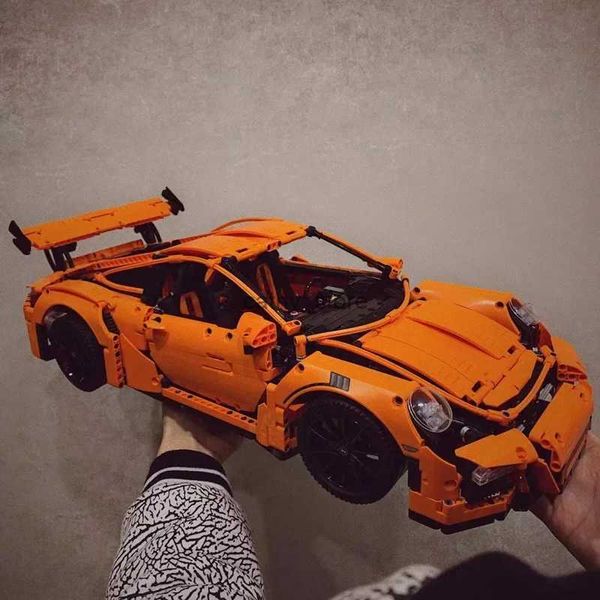 Blocs MOC Bricks 911 GT3 RS, voiture technique compatible 42056, jouets pour garçons, cadeaux pour enfants, Kits de construction de modèles pour adultes L240118