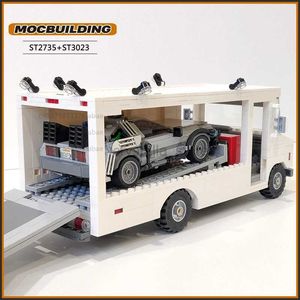 Blokken MOC Bouwstenen Doc Brown Value Van Speed City Racing Time Machine Auto Technologie Bricks Model Speelgoed Kinderen Kerstcadeaus 240120