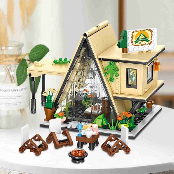 Blocs Moc Creative Store maison été Camping tente modèle bloc de construction ville paysage salon de beauté fille jouet enfants mignon cadeau L231114