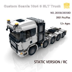 Blokken MOC Custom Scania Tractor 10x4 6 SLT RC Truck Ballast Platform CAR met PDF -tekeningen Bricks Diy Birthday Christmas Gifts 230322