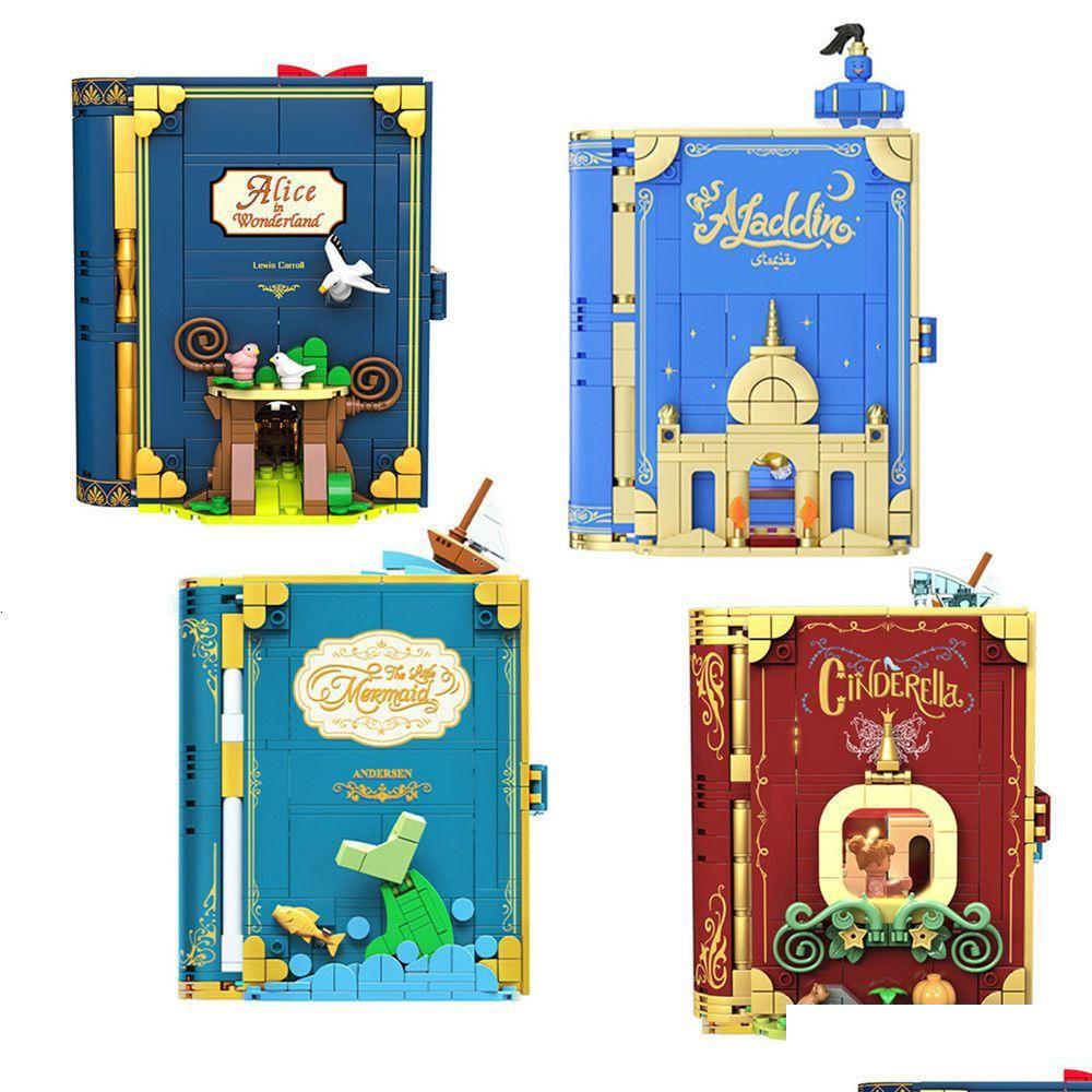 Blokkeert MOC Fairytale Town Series Building Magic Princess Showcase Storybook Diy Block Toy Girl Gift 230718 Toys Gifts Mo Drop Delivery Dhsrv