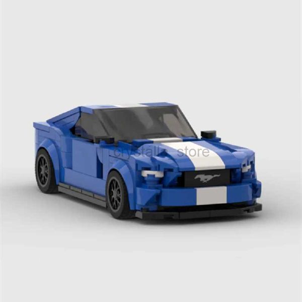 Bloques MOC Ford Mustang Hoonicorn coche campeón de velocidad Racer FIT Brick Racing Super bloques de construcción de ladrillos juguetes niños regalos 240120