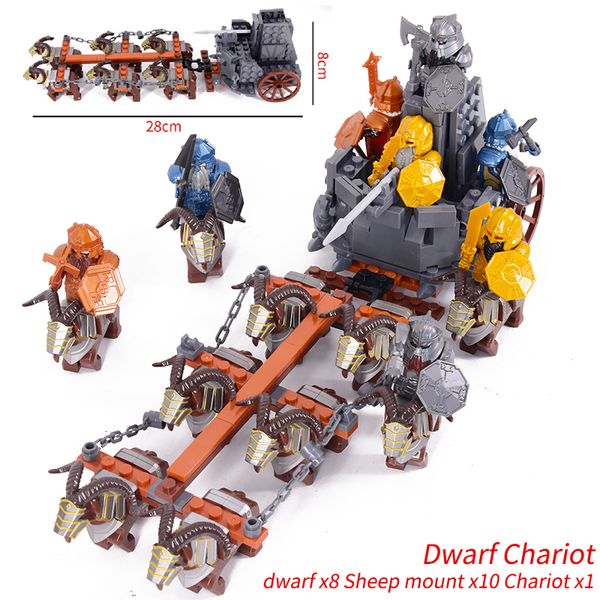 Blocs MOC LOTR soldat nain armée chiffres armure garde guerrier médiéval chevaliers briques de construction jouets cadeaux 230821