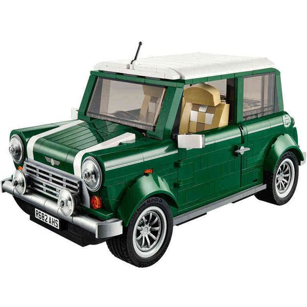 Blocs MOC Mini Cooper Classic Green Car Model Building Bloums Bricks Automobile Véhicule Birthday Toys Gift Compatible 10242 T230103