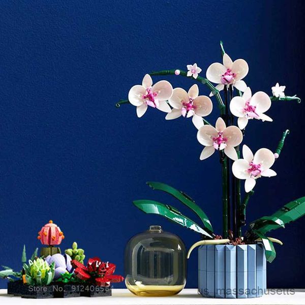 Bloques Moc Orchid Success Bouquet 608pcs Building Blocks City Romantic Kit Friends Diy Assembly B Toys For Girls Regalo R230817