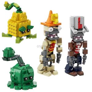 Blocs Moc Plantsed vs Zombiesd Blocs de construction Jeux de dessins animés Pichet de maïs Pichet de chou Ensemble Poupée Lron Barrel Zombie Briques Jouets pour enfants 240120