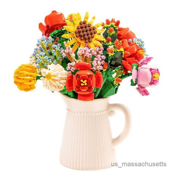 Bloques moc bouquet gypsophila flores de rosas bloques de construcción ideas B juguetes de muebles para el hogar para niños adultos r230817