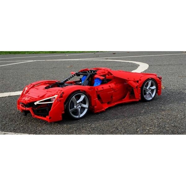 Bloques Moc127902 Red Famous Sports Car Building Toy Block Technology Modelo de mosaico para dar a los niños un regalo educativo 230821