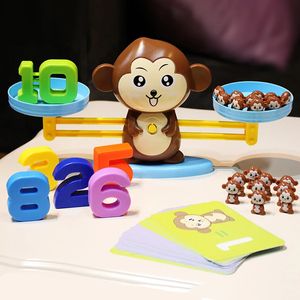 Blocs Montessori jouet mathématique singe Balance bébé jeux éducatifs nombre jouets d'apprentissage matériel pédagogique 231021