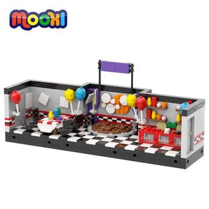 MOOXI Horror Game Set 742 stks MOC Baksteen Stad Eetkamer Bar Scènes Action Figure DIY Bouwstenen Kinderen Speelgoed voor Kinderen Gift 240120