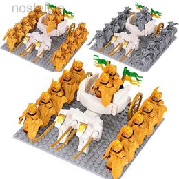 Bloques Película Medieval Elf Chariot Soldados Ejército Lotr Figuras de acción Mini Ladrillos Ensamblar Bloques de construcción MOC DIY Juguetes para niños regalos 240401
