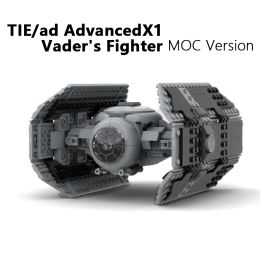 Blocs NOUVEAU 453PCS MOC Spaceship Tie / AD Advanced X1 Vader's Fighters Blocys Blocshs Modified à partir de Bomber Bricks Bricks Modèle DIY Toys Gift