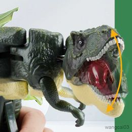 Blocs nouvelle presse à main automatique balançoire morsure modèle de simulation tyrannosaure créatif jouet pour enfants lot R230901